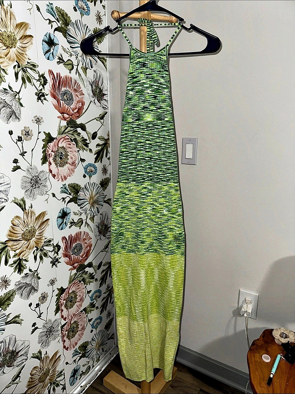 Future Collective Green Abstract Maxi Dress Size XS Like New